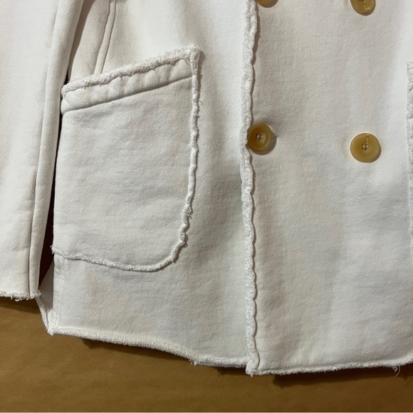 Frank & Eileen | Belfast Sweatshirt Peacoat Jacket Triple Fleece White Size XS - Picture 6 of 12